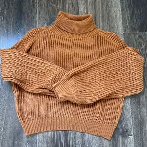 Brown turtleneck sweater